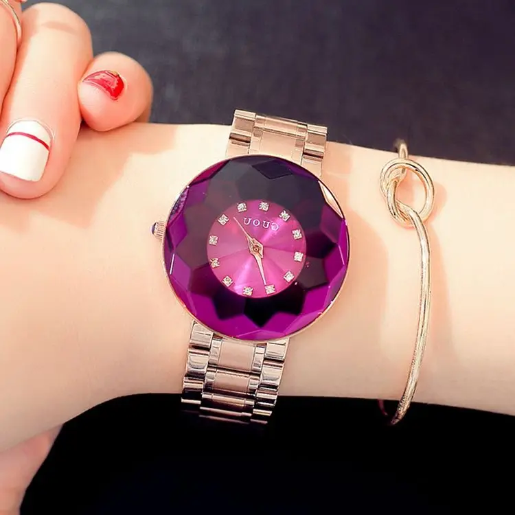 Часы стразы женские кварцевые роскошные со стразами под розовое золото сталь