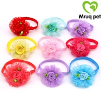new 60pcs pet puppy dog cat bow ties adjustable bright color flower dog bowties dog accessories pet supplies