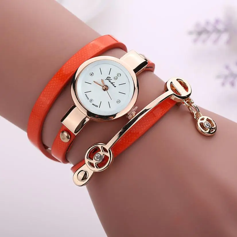 

Women Fashion Leather Alloy Metal Strap Watch Quartz Watch #F
