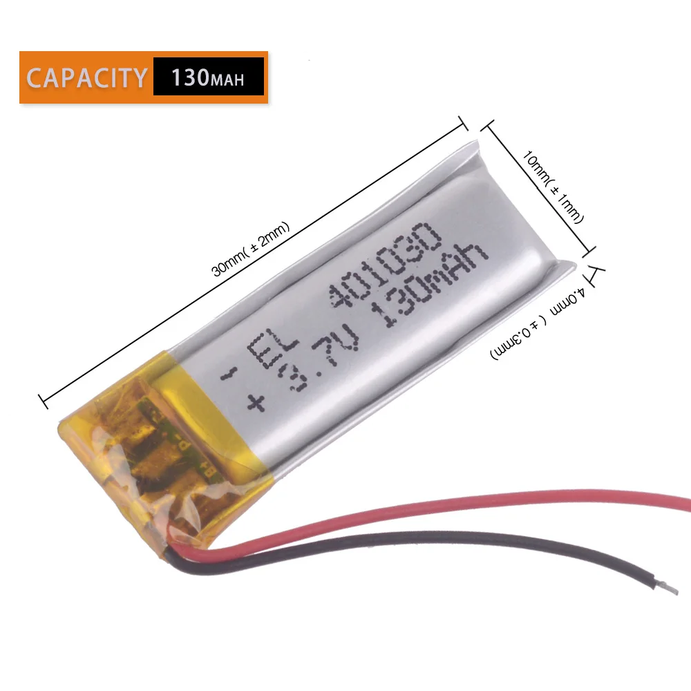 

3pcs/Lot 401030 3.7V 130mAh Rechargeable Li-Polymer Li ion Battery For mp4 mp3 GPS toys DVR tools Bluetooth headset 401130