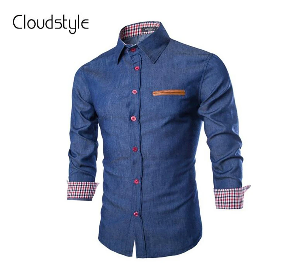 Cloudstyle 2018 Фирменная Новинка для мужчин рубашка модные повседневное с длинным