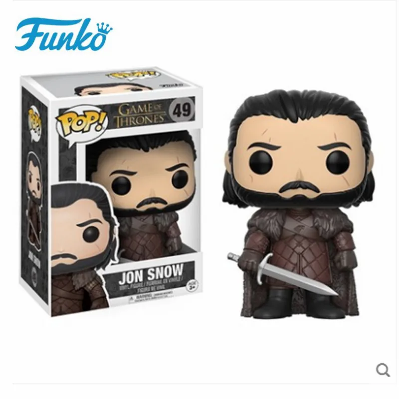 Официальный FUNKO POP Игра престолов #49 Джон Сноу ночные часы виниловые куклы игрушки