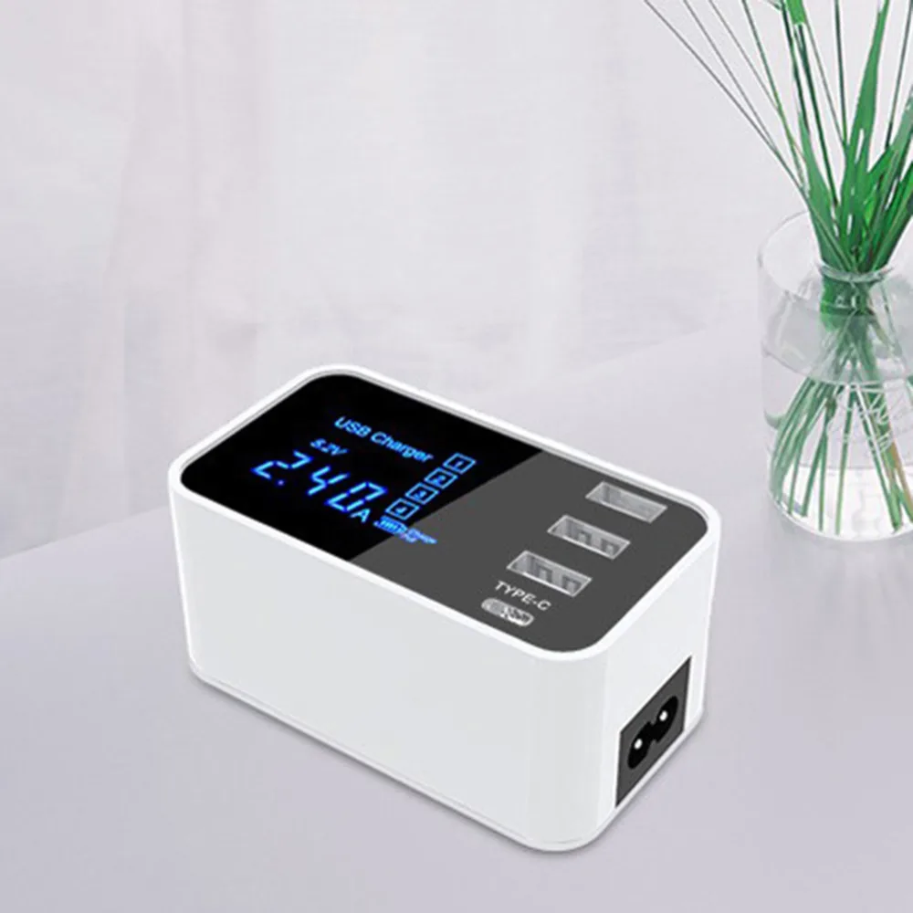 4 Порты и разъёмы 4A 20 Вт ЖК дисплей Дисплей Тип USB C зарядная станция для Зарядное