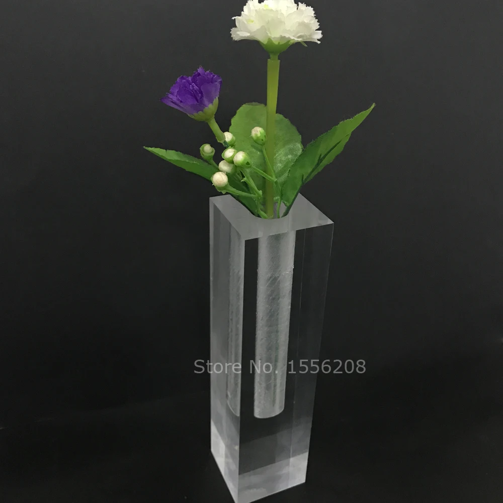 

5cm x5cm x 20cm acrylic block vase for home decoration