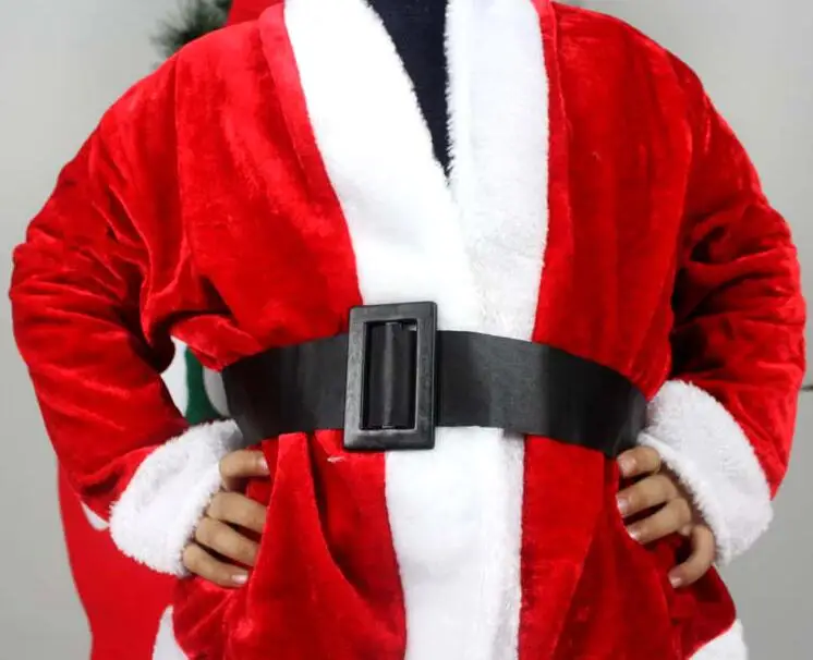 

pleuche Santa dress clothes 3-5 years girls Children's Christmas costumes show 3 pcs one set (the braid hat dress belt) CT06 .