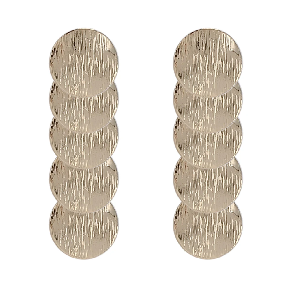 

Brushed Minimalist Layered Earrings Attractive Round Long Drop Earrings
