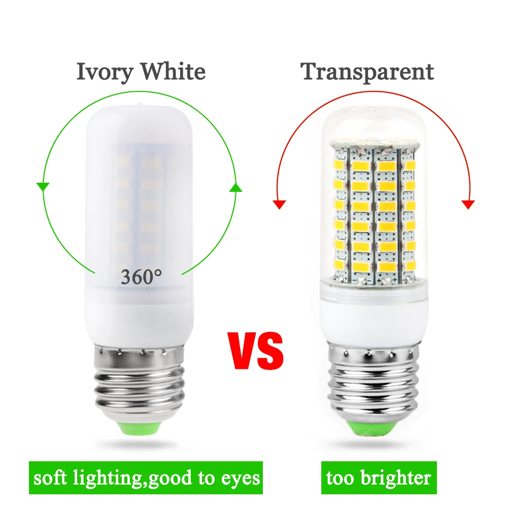 2018 Новый Топ 10 шт. молочно огнеупорные оттенки LED кукурузная лампа E27 E14 SMD 5730