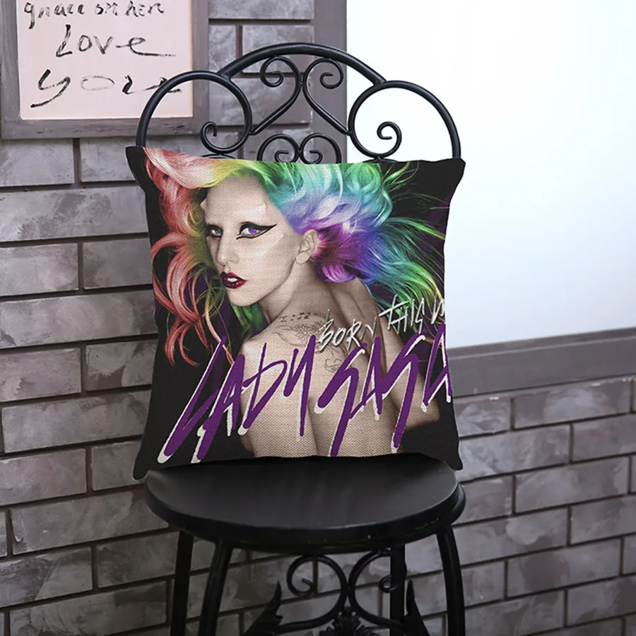 Подушка для подушки Lady Gaga Цветная декоративная подушка дивана и кресла 45x45 см|throw