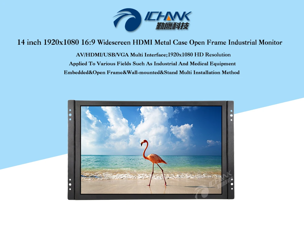 ZK140TN-56/14 дюймов 1920x1080p ips VGA HDMI Встроенный динамик Встроенный Открытая Рамка ПК монитор ЖК-экран USB u-диск видео плеер