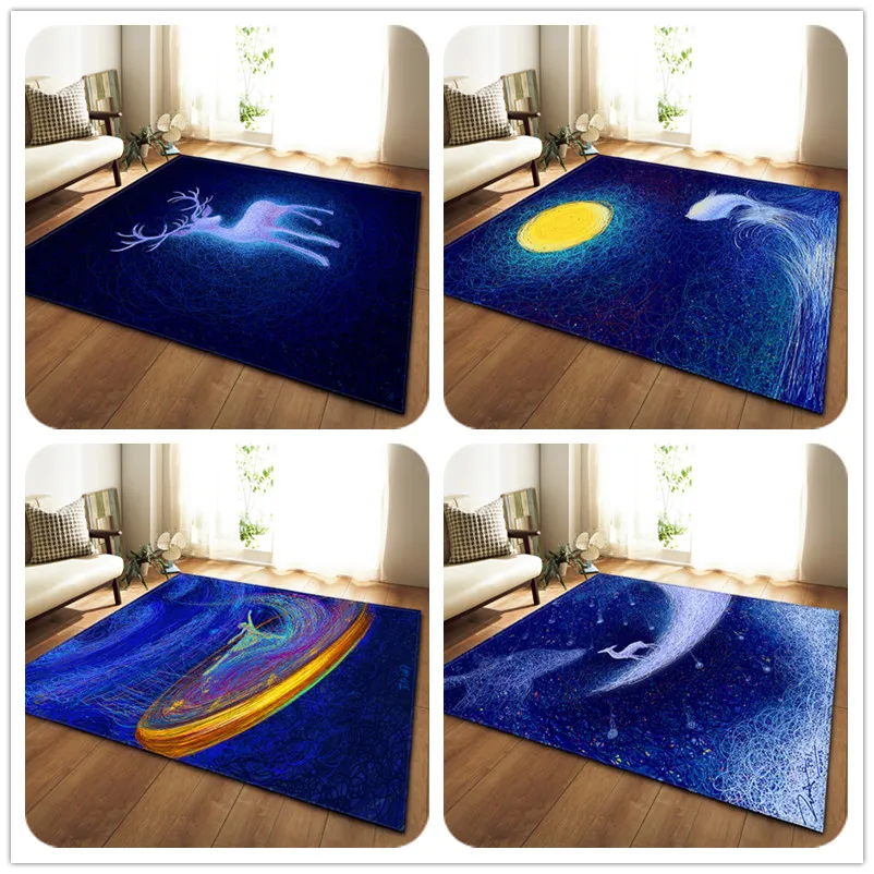 

Blue Series Print Carpets For Living Room Bedroom Area Rugs Antiskid Large Tapete Para Sala Alfombra Tapis Salon Home Floor Mats