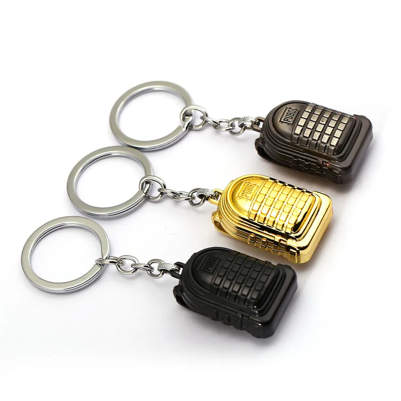 

Playerunknown's Battlegrounds Keychain Level 3 Backpack Shape Metal Key Ring Holder Men Jewelry Chaveiro YS12699