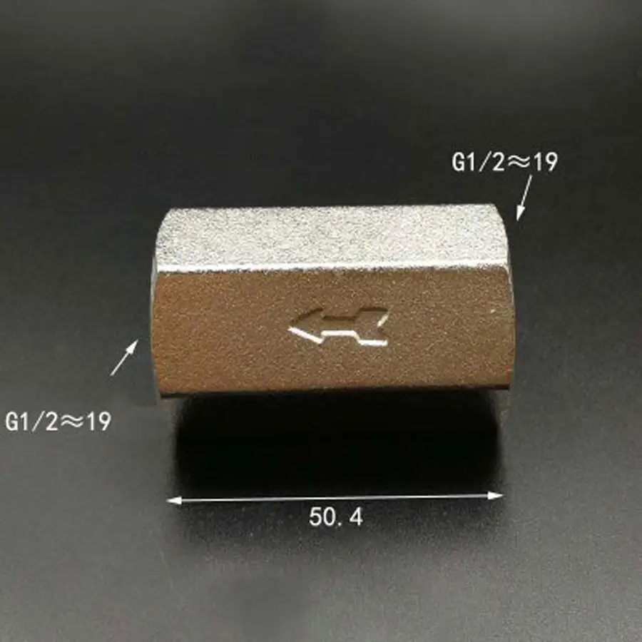 

DN15 1/2 "BSP Женский никелированный латунный обратный клапан односторонний невозвратный водный газ масло Hex Rud мин 2 бар пневматический