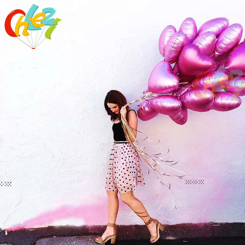 10Pcs/Lot Wedding Helium Balloon Pink Rose Gold Heart Foil Balloons Happy Birthday Party Decoration Anniversary Christmas Ballon | Дом и сад