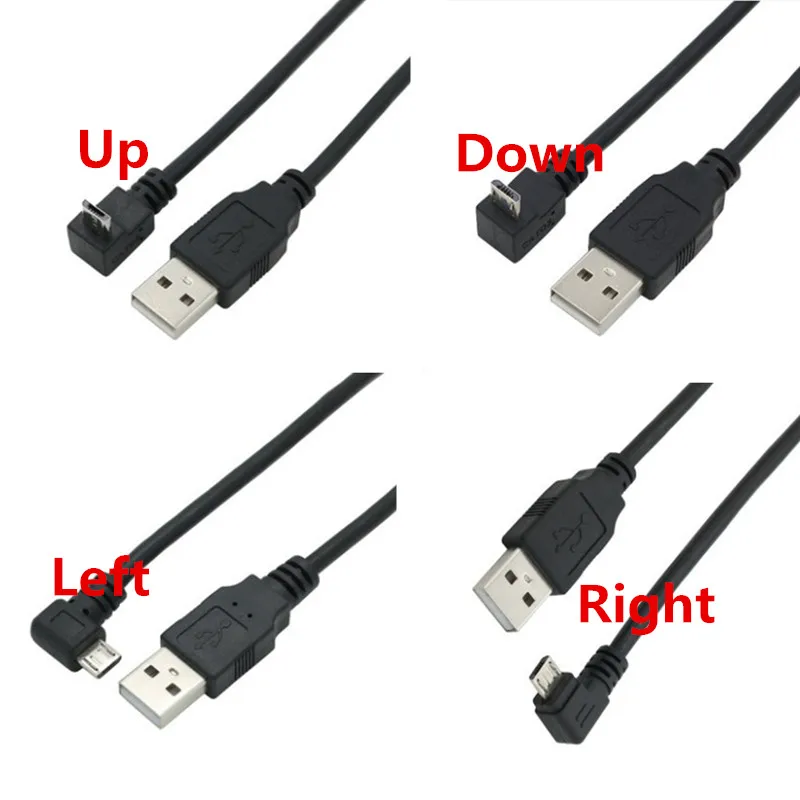 

25cm/1.5m USB 2.0 Male to Micro USB Up Down Left Right Angled 90 Degree Cable 0.2m for Cell Phone Tablet MicroUSB Angled Cable