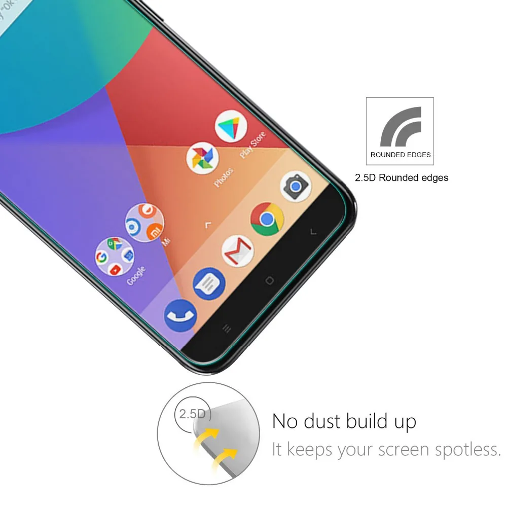 2 шт. 9H 2.5D прозрачная пленка для Xiaomi Mi A1 / 5X закаленное стекло пластиковая защитная