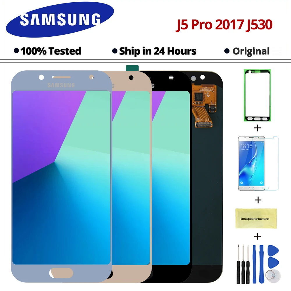 5,2 '' J530 lcd для samsung Galaxy J5 J530F lcd дисплей кодирующий преобразователь сенсорного экрана в сборе регулировка яркости J530M