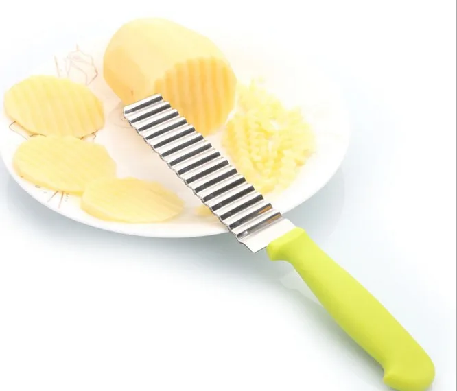 1PC French Fry Cutters Chip Dough Vegetable Carrot Blade Potato Peeler Crinkle Wavy Cutter Slicer S/Steel KX 142 | Дом и сад