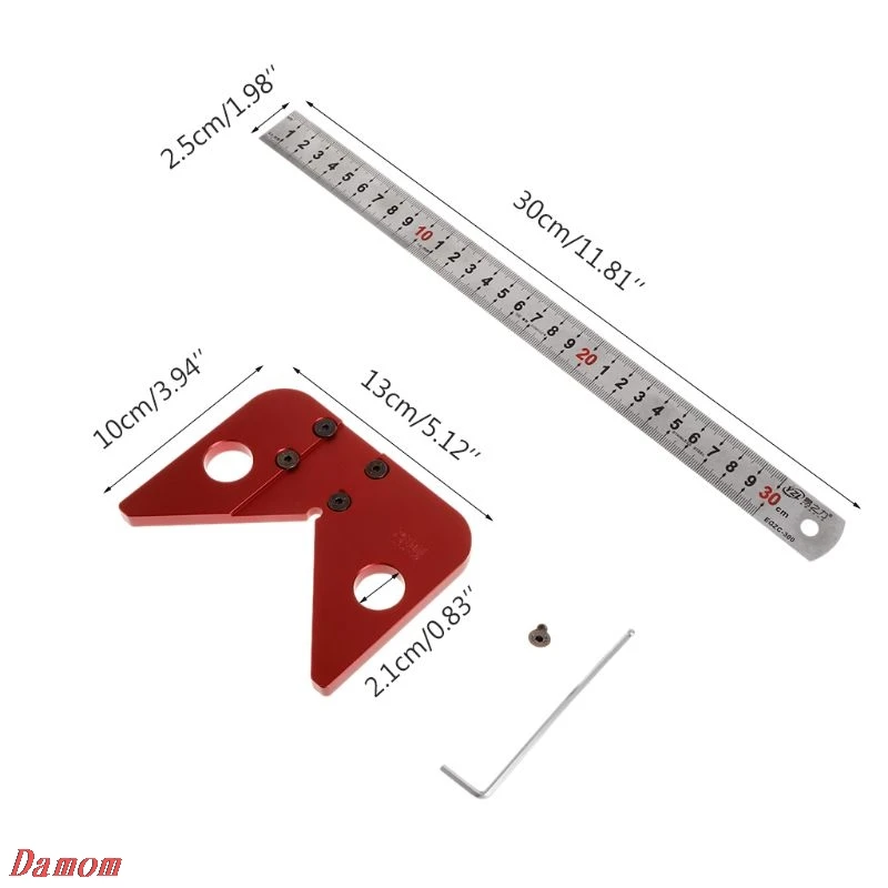 

45 degree angle scribe round center line scribe wood ruled carpenter round heart ruler layout gauge woodworking tools