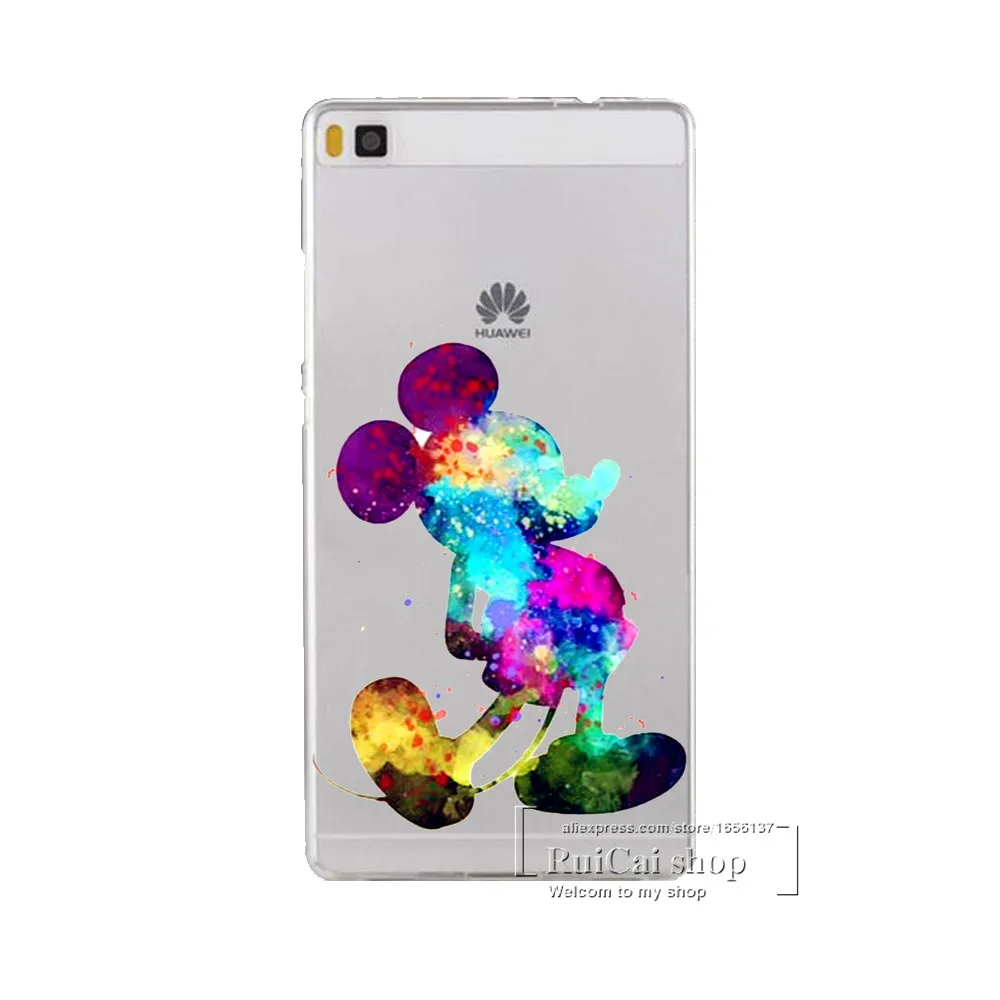 Жесткий чехол для Huawei P6 P7 P8 P9 P10 P20 Lite Pro Plus 2017 с мультяшными поцелуями Микки и Минни
