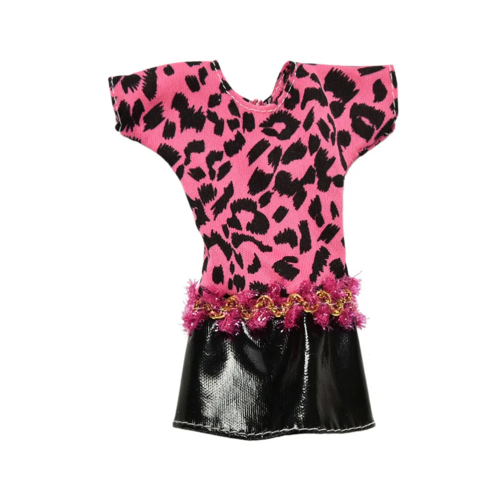 Вечерние платья для кукол Повседневное платье модное розовое черное леопардовое