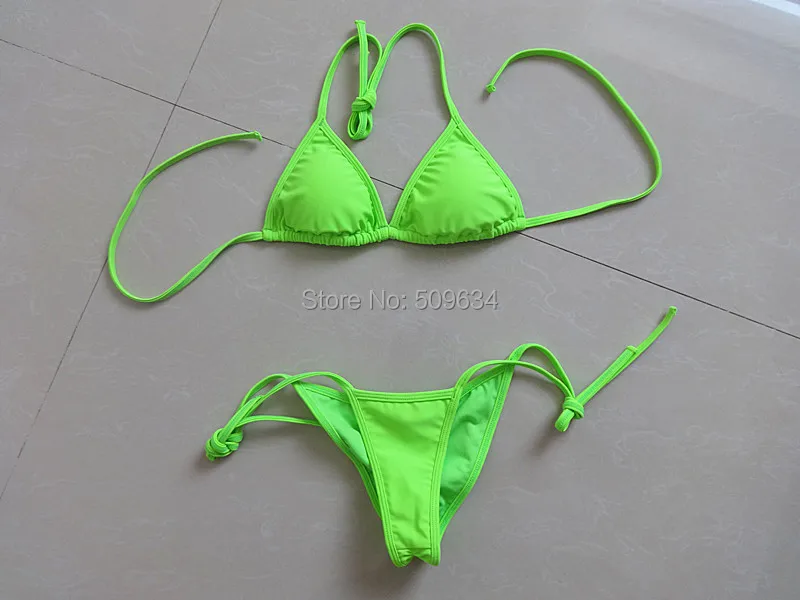 Обтягивающее бикини бразильское маленькое однотонное бикини!|bikini solid|bikini colorfulbikini