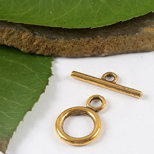 

30sets dark gold-tone round toggle clasps h2122