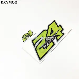 Комплект из 2 предметов, Виниловая наклейка для мотоциклетного шлема, отражающая наклейка для Toni Elias 24