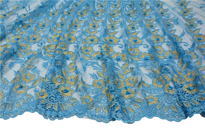Beautiful African tulle net lace fabric 5 yards with satin lining 3 for one set quality-assured BGW-44 | Дом и сад