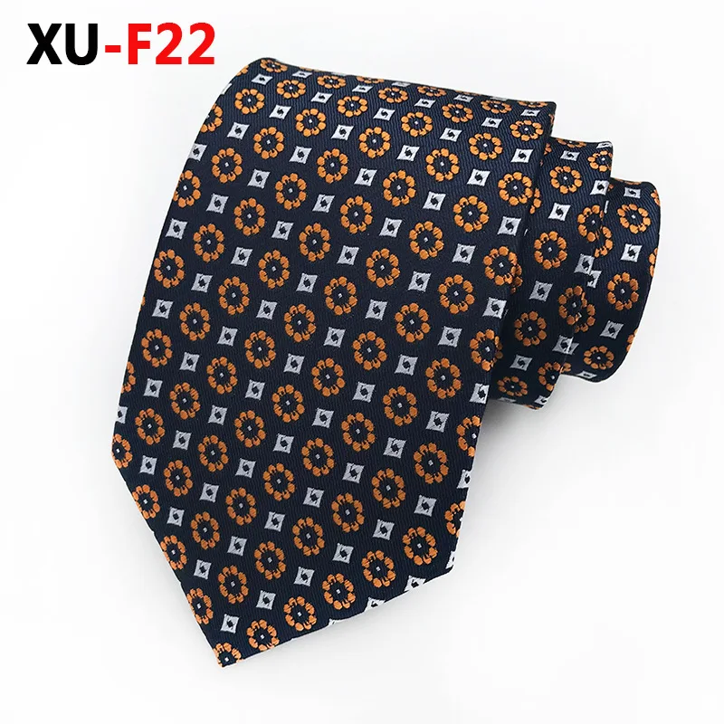 XU-F22 Новые мужские модные галстуки Пейсли классические цветочные полосатые клетчатые жаккардовые галстуки деловые роскошные галстуки для свадебной вечеринки - Цвет: XU-F22