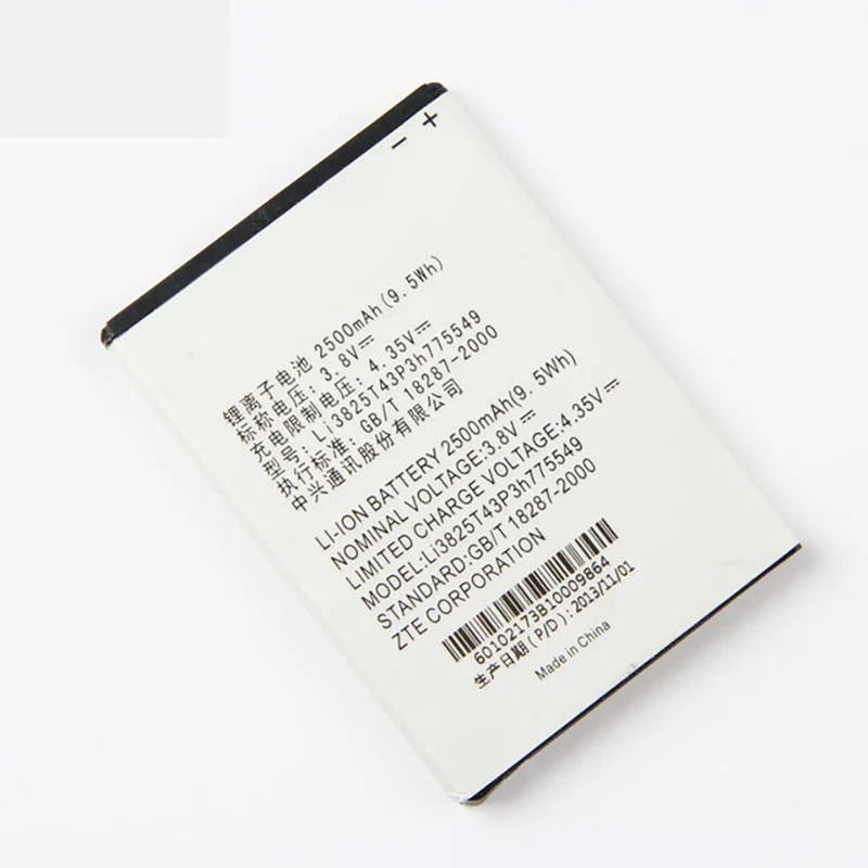 Оригинальный аккумулятор Li3825T43p3h775549 для ZTE GRAND X QUAD V987 U935 V967 N9810 N9101 2500 мАч |