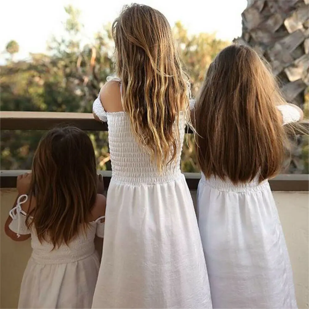 3-10Y Kids Girl Princess Dress Off Shoulder White Lace Shirred Dresses Holiday Pageant Party | Детская одежда и обувь
