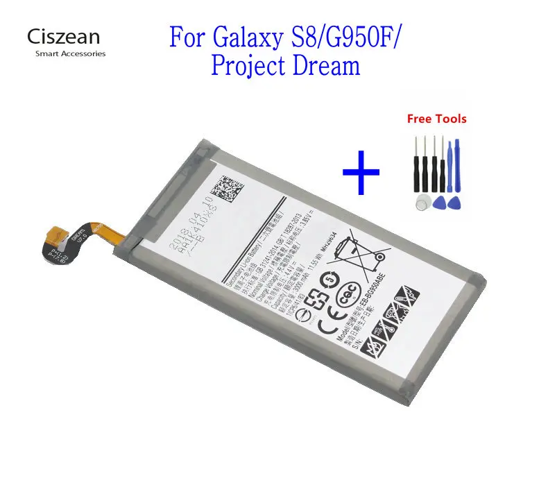 1x3000 мА/ч EB BG950ABE Замена литий полимерный аккумулятор для Samsung Galaxy S8 G950 G950F G950A G950T G955S