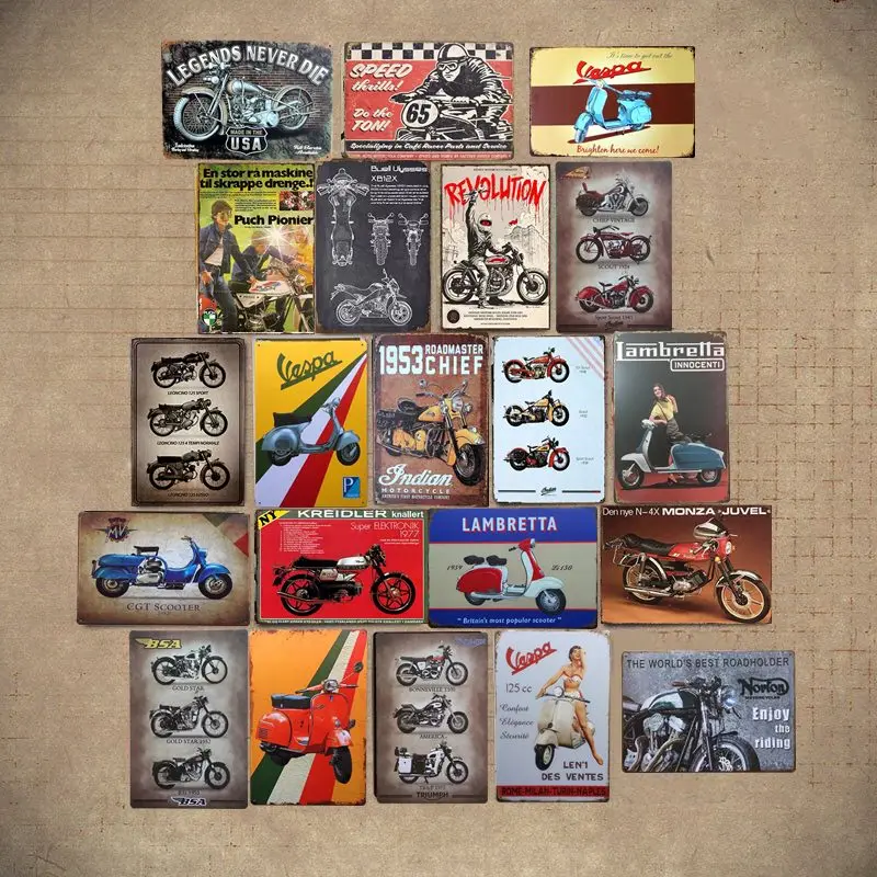 

Ride Free Motor Car Tin Signs American Motorcycle Metal Poster Garage Metal Plate Pub Bar Home Wall Decor