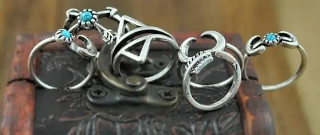 6 шт. простой дизайн серебристый набор колец для женщин ручной работы с