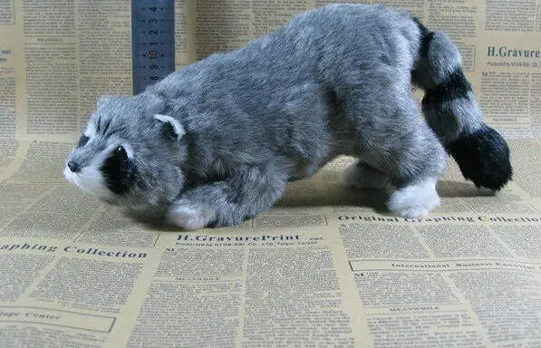 Большой 32x11x15 см серый фотополиэтилен и мех ручной работы украшение для дома подарок a1620