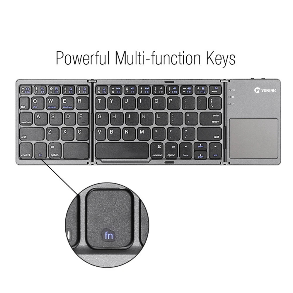 10pcs Portable Folding Russian Bluetooth Keyboard Wireless Rechargeable Foldable Touchpad for IOS/Android/Windows ipad Tablet