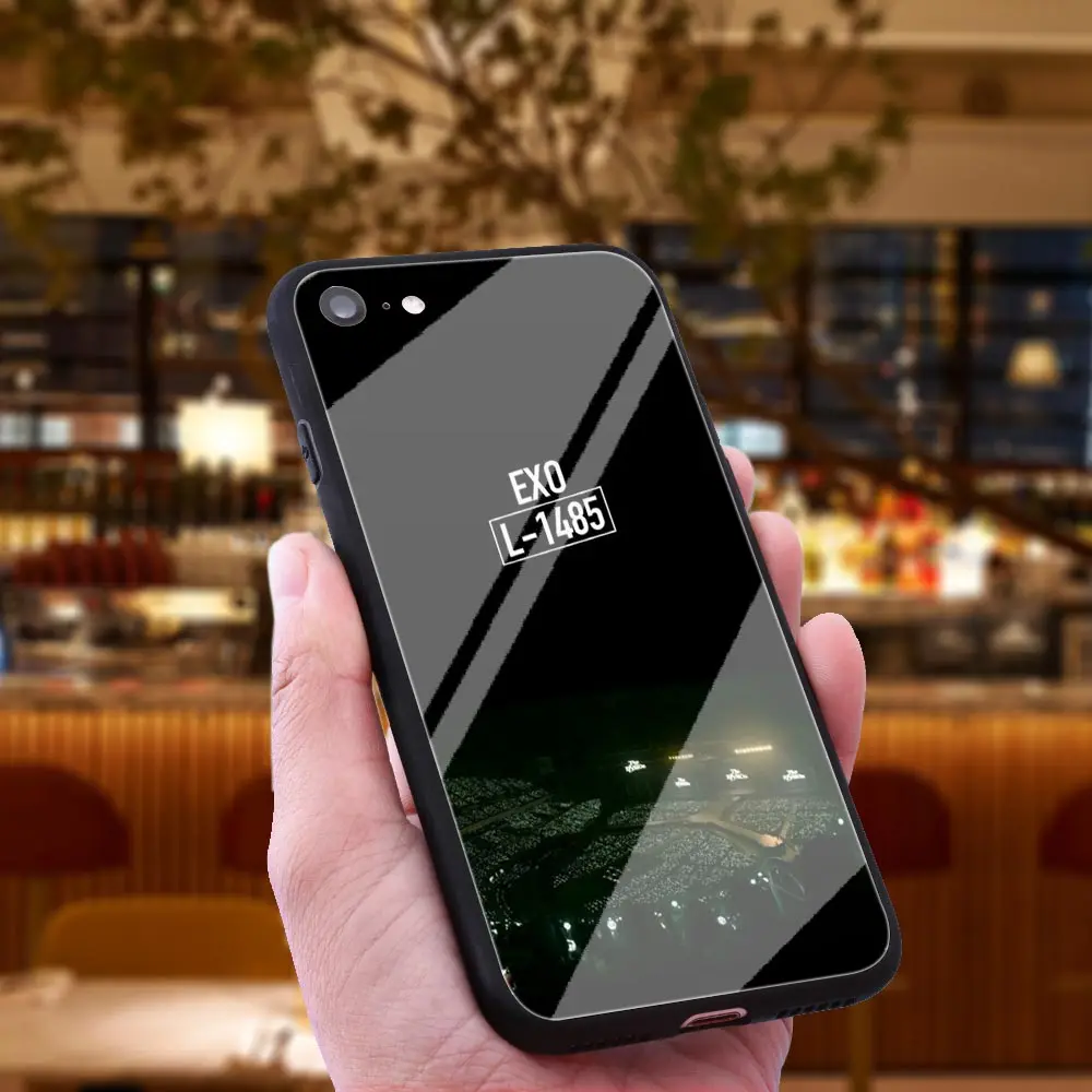 WEBBEDEPP EXO Baekhyun Chanyeol Tempered Glass Phone Case for Apple iPhone Xr Xs Max X or 10 8 7 6 6S Plus 5 5S SE 7Plus |