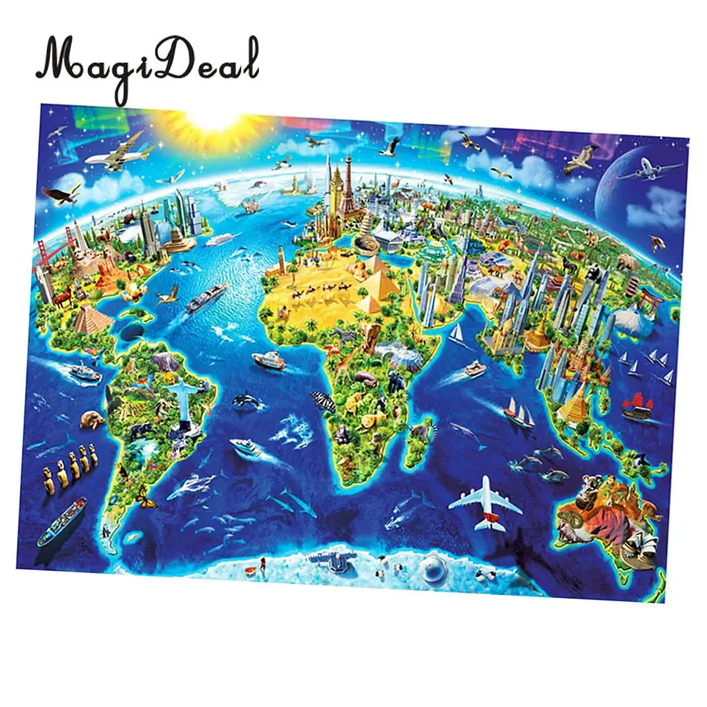 Earth MagiDeal Популярные 1000 шт./компл. головоломки для взрослых детские развивающие вечерние игрушка рождения Рождественский фестиваль подарок - Цвет: Earth