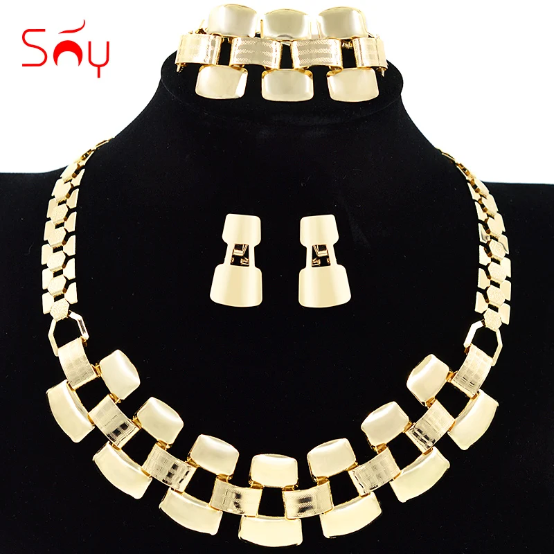 

Sunny Jewelry Big Collar Jewelry Set For Women Necklace Earrings Bracelet Set For Party Jewelry Dubai Fashion Jewelry Findings