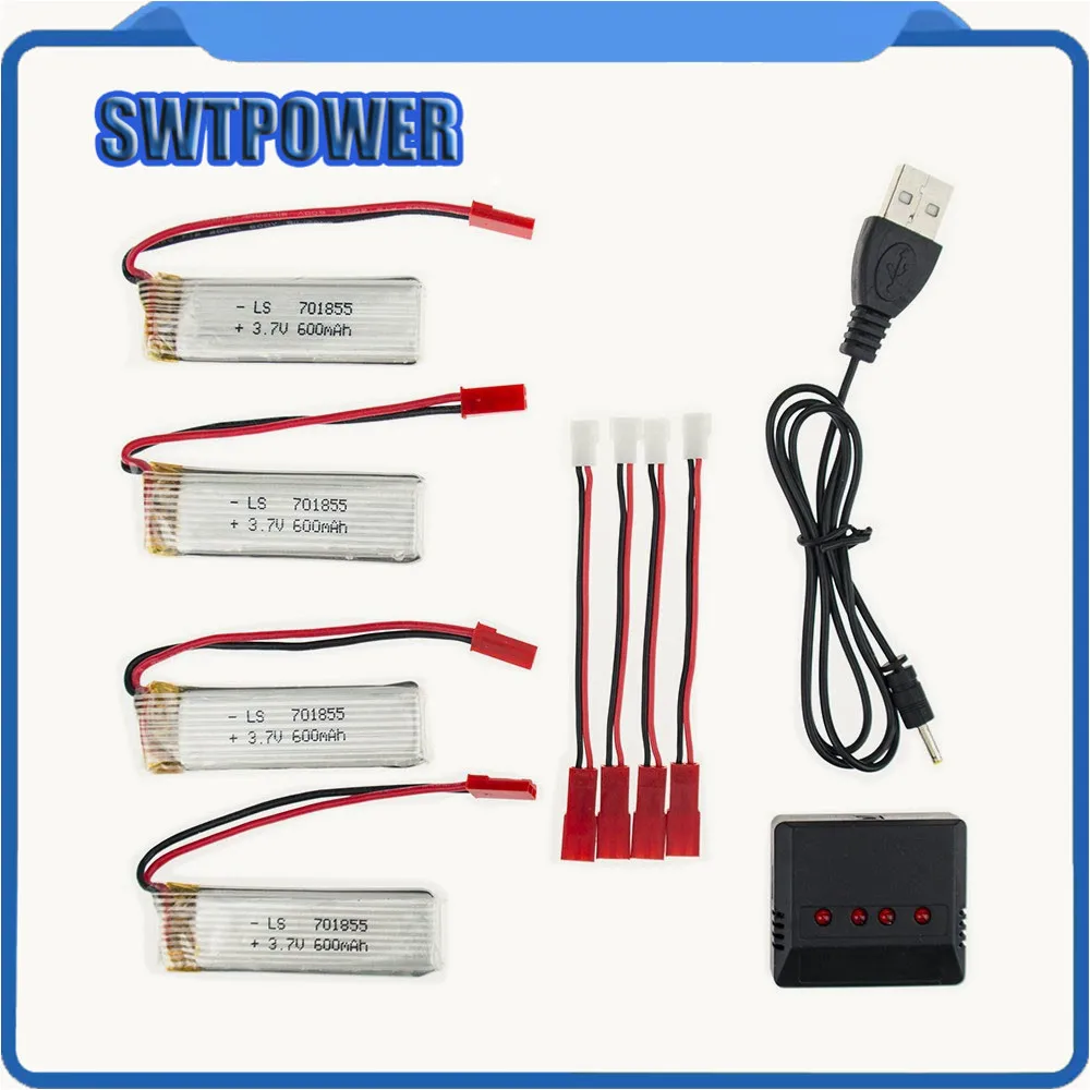 4Pcs Lipo battery 3.7V 600mah and charger for UDI u817 u817a u817c u818a syma s032 rc Quadcopter Airplane drone Part wholesale | Игрушки и