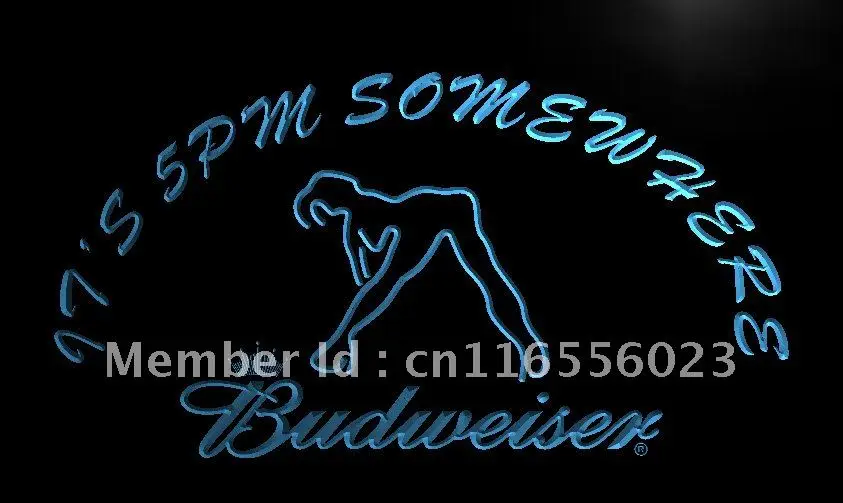 LA461 It's 5 неоновая вывеска с изображением танцора Budweiser украшение для