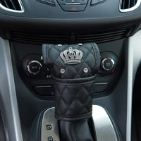 car gear shift knob cover pu leather black covers for automobile interior decor parking cover