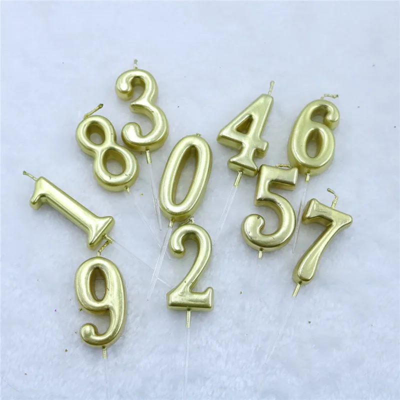 Однотонные золотые свечи 1 шт. украшения для вечеринки в честь Дня Рождения детей