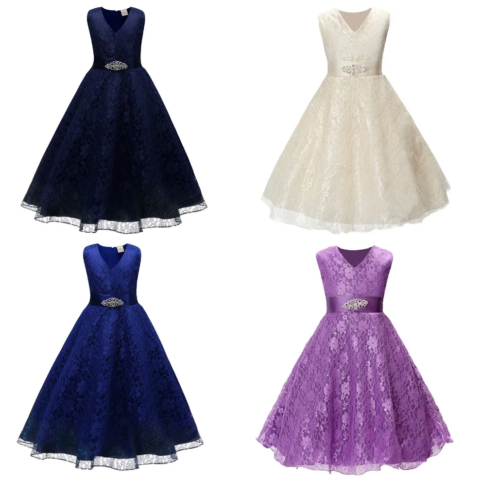 

Summer Baby Girl Dresses Solid Children Clothes Pettiskirts Girls Full Dress Party Costumes Kids Wedding Ball Gown 4-9 Year