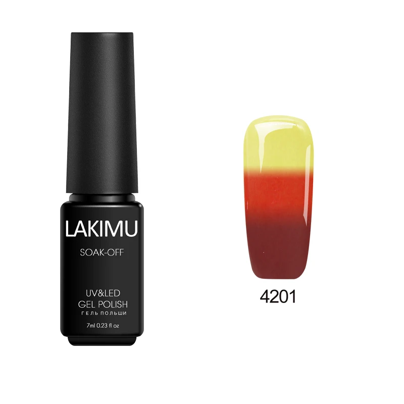 4201 Lakimu тепло холодный УФ-гель для ногтей изменение температуры Замачивание от цвета ful эмаль Гибридный гвоздь искусство цвет длинный прочный ноготь лак - Цвет: 4201