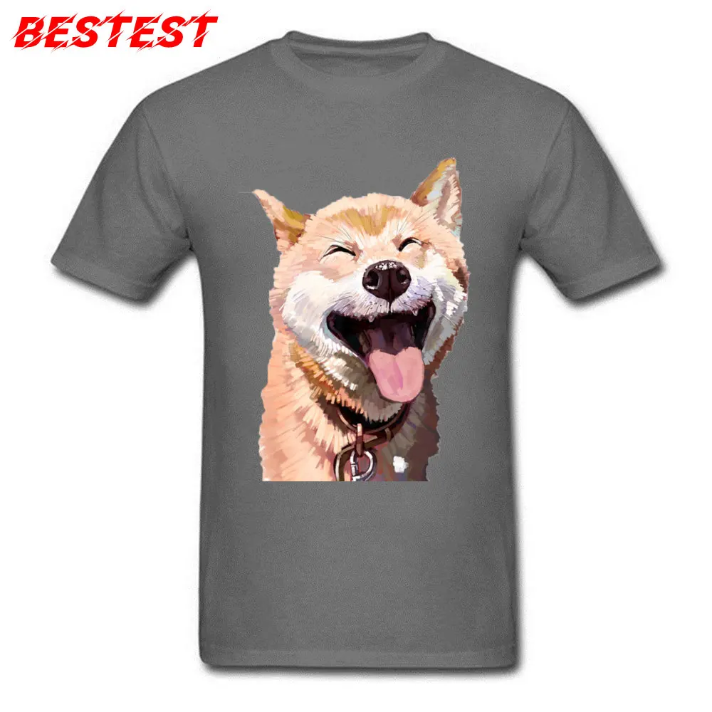 

Chic Men T Shirt New Arrival Funny T-shirt Mens 3D Akita Dog Smiling Print Tops Plus Size Adult Tshirt Custom Cotton Clothes