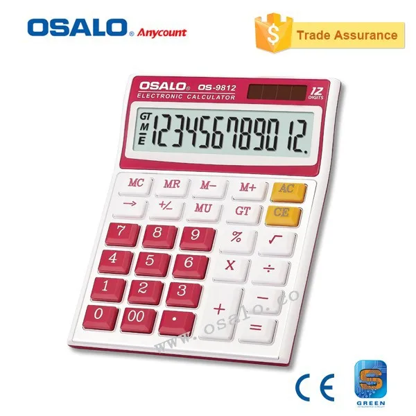 Osalo OS-9812VC красочные офис электронный калькулятор большой Дисплей Солнечный
