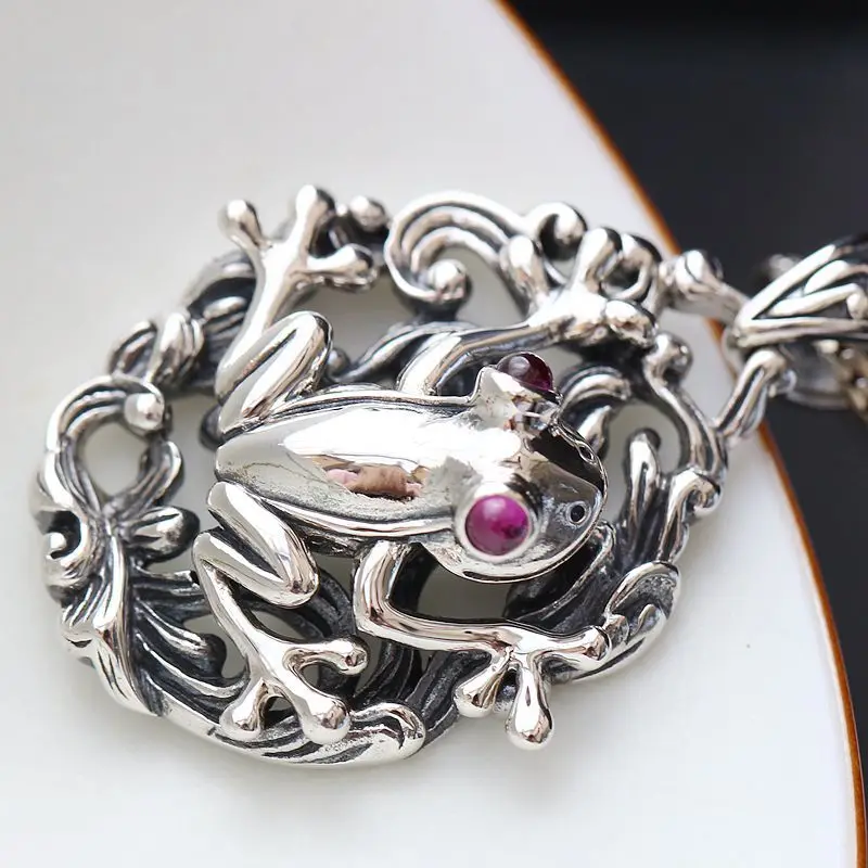 

Silver Jewelry Wholesale Retro Thai Silver S925 Sterling Silver Small Frog Pendant Hip-hop Style Fashion Men And Women Pendant