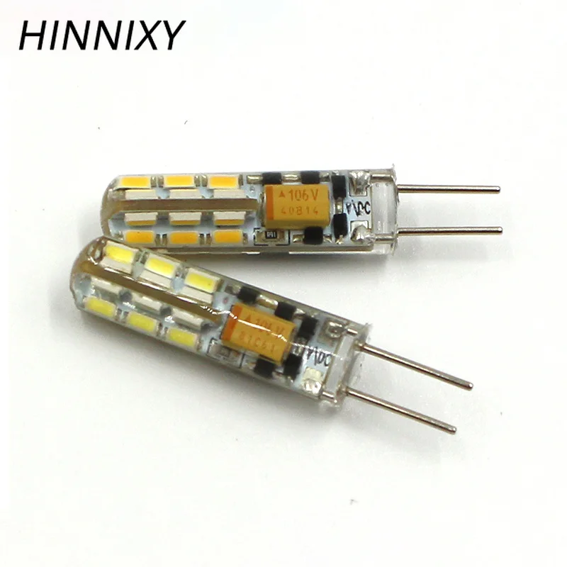 Hinnixy 5 шт./лот G4 диммируемая лампа 8 мм 150lm 24LED AC DC 12V 3W теплый белый холодный супер