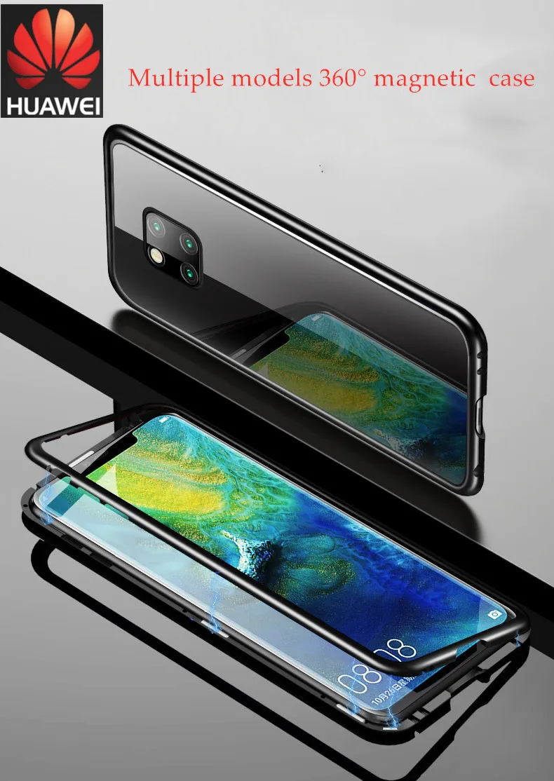 Магнитный адсорбционный металлический чехол для Huawei honor 10 lite 8x play Y6 V10 20 чехлы из